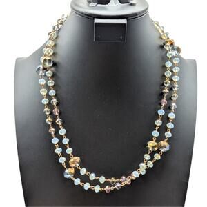 Vintage Multi-Size & Color AB Austrian Crystal 46" Necklace